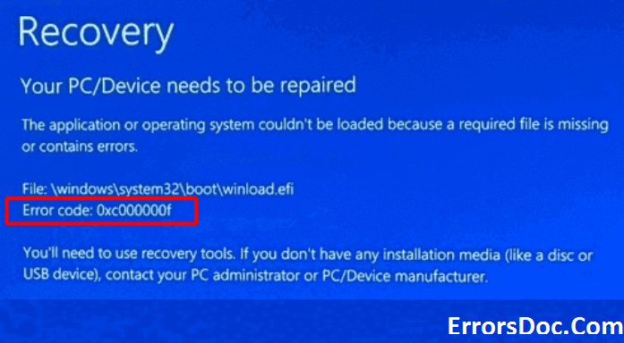 How to Fix Windows 10 Boot Manager Error Code 0xc000000f