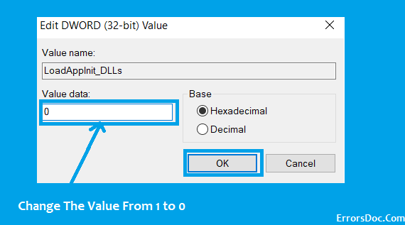 Changing the Value of LoadAppInit.dll File