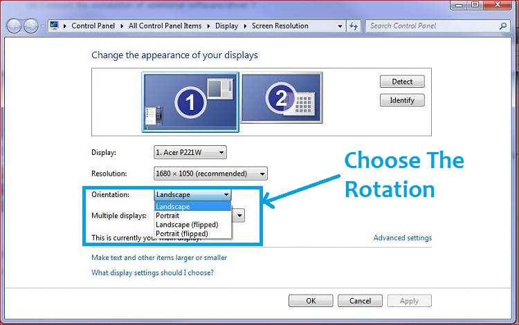 Rotate your Widows 7 PC screen via Control Panel-how to flip computer screen
