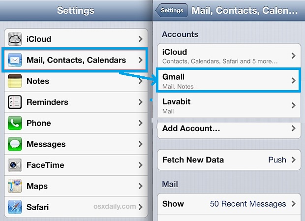 delete Gmail account from iPhone