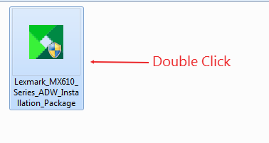 Double click on Lexmark Driver File