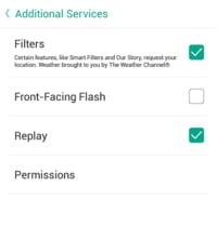 Filter Checkbox to enable filters in Snapchat