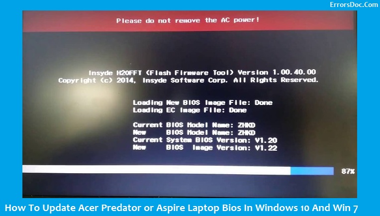 How To Update Acer Predator or Aspire Laptop Bios In Windows 10 And Win 7