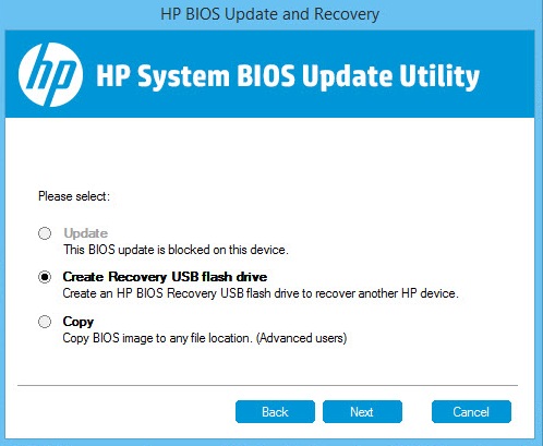 Update HP Pavilion bios utility