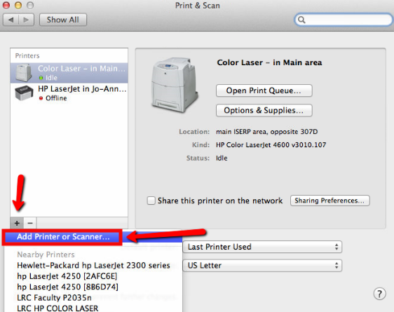 Add Printer on Mac - why does my hp printer keep going offline
