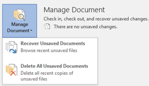 Click Recover Unsaved Documents