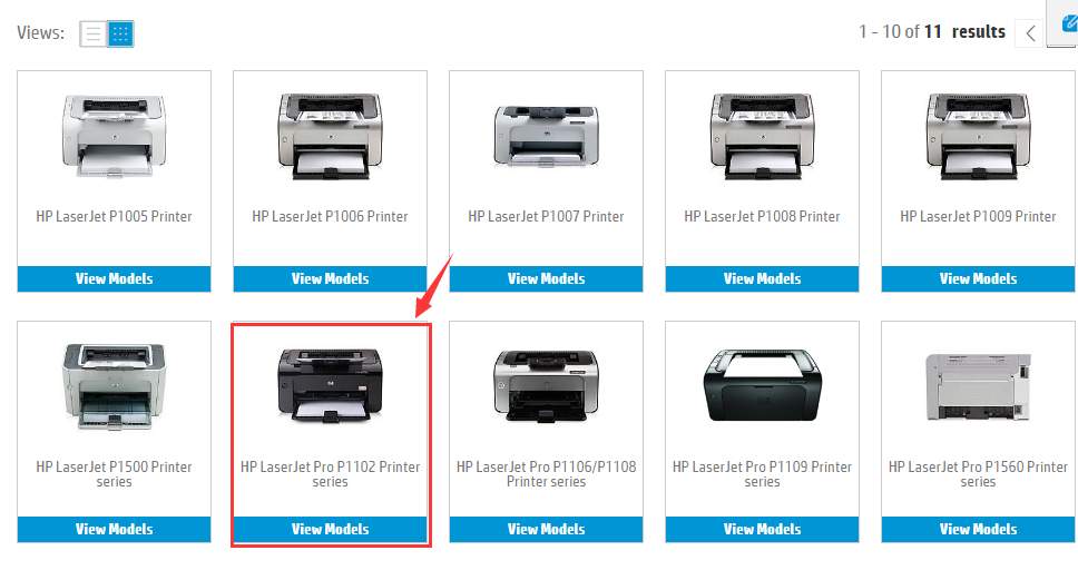 hp printer model number choose