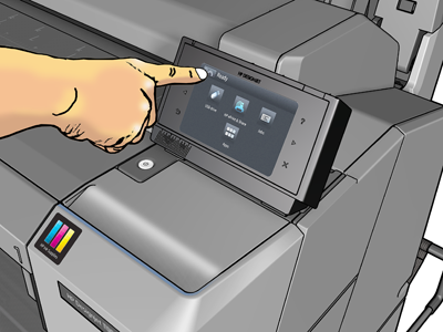turn off button in Hp Designjet T2500 Printer