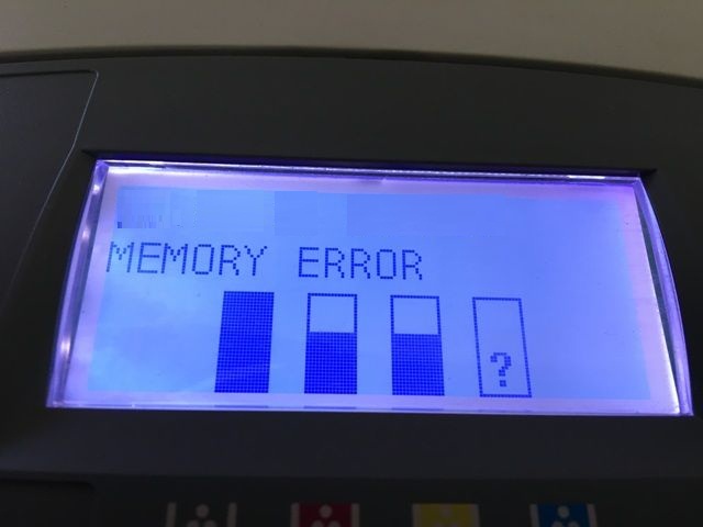 HP Printer supply memory error