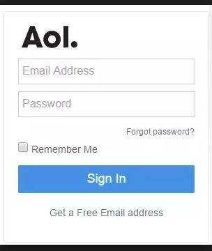 AOL sign-in page