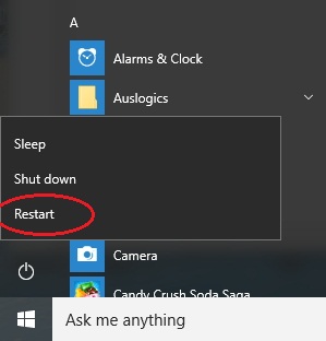 click-on-restart-button