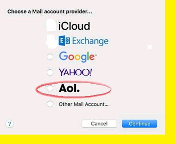 select the AOL Mail option