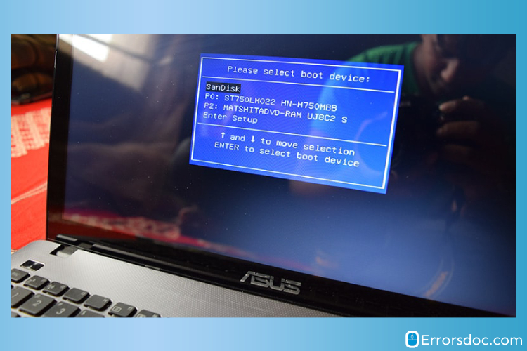 Please select boot device- asus e402s boot from usb