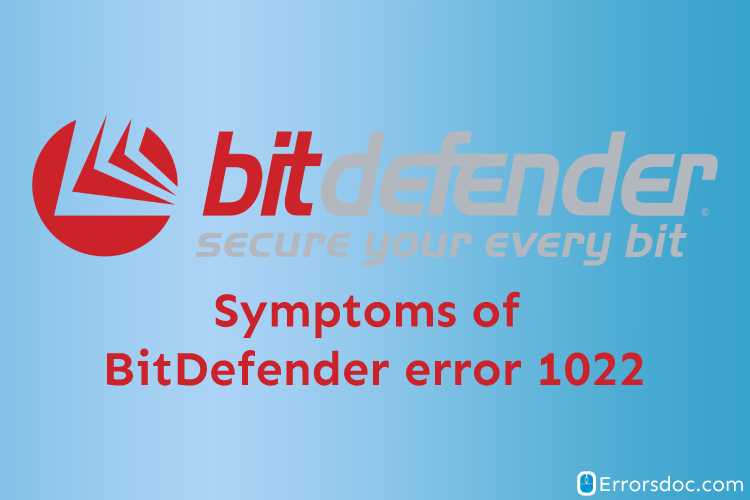 Symptoms of BitDefender error 1022: