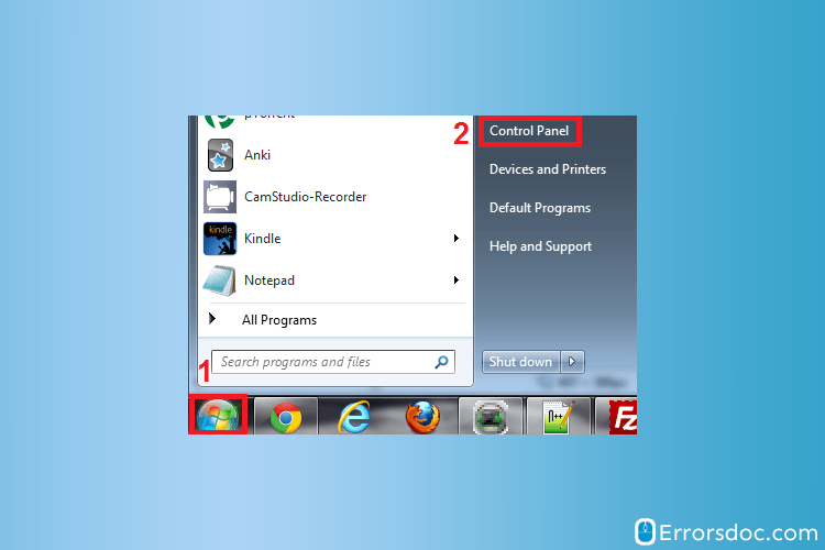 Windows 7 Control panel- Bitdefender Error 1008