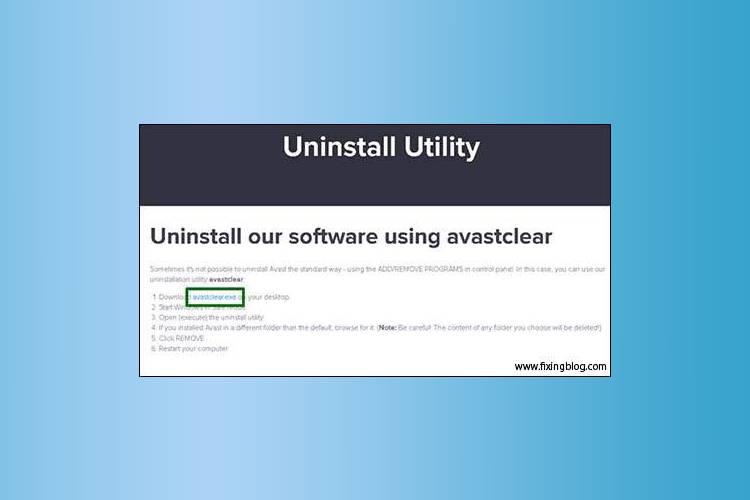 avastclear.exe-how do i uninstall avast on windows 10