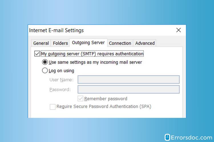 My outgoing server (SMTP) requires authentication - sbcglobal net outlook 2007 settings