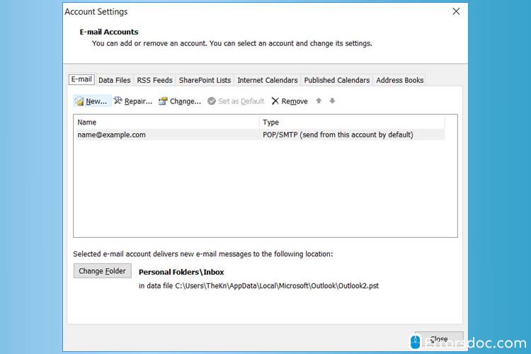 Add new account to do SBCglobal.net email settings for Outlook 2007