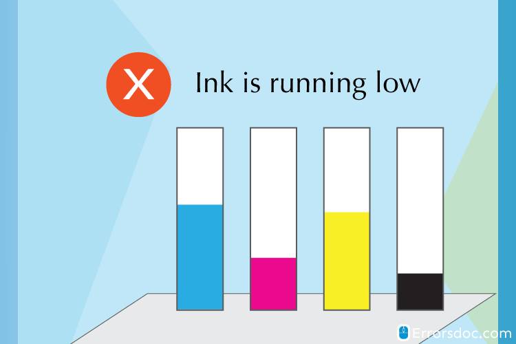low ink levels of the cartridge