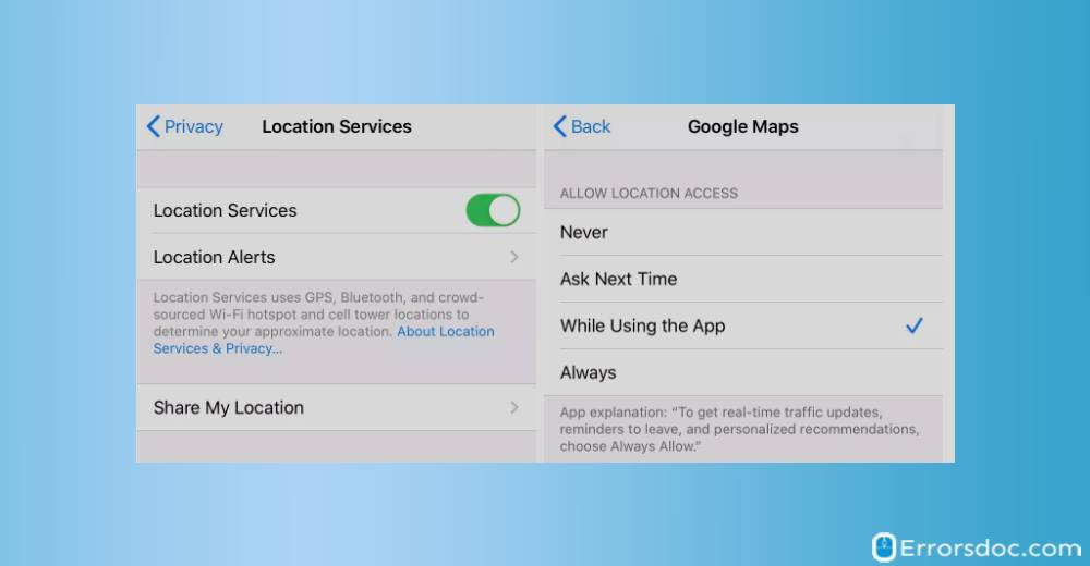 Location - how to stop sharing location on iphone