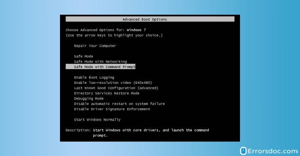 Safe Mode With Command Prompt - Windows 7 Password Reset