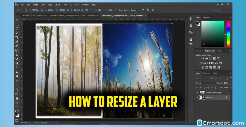How to Resize a Layer in Photoshop CC 2019 and 2018?