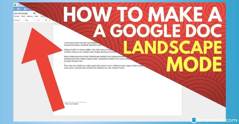 How to Make a Google Doc Landscape?