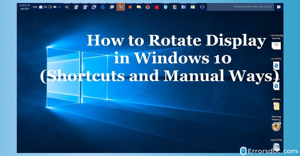 Windows 10 Shortcut Keys for Rotate Screen, Shutdown