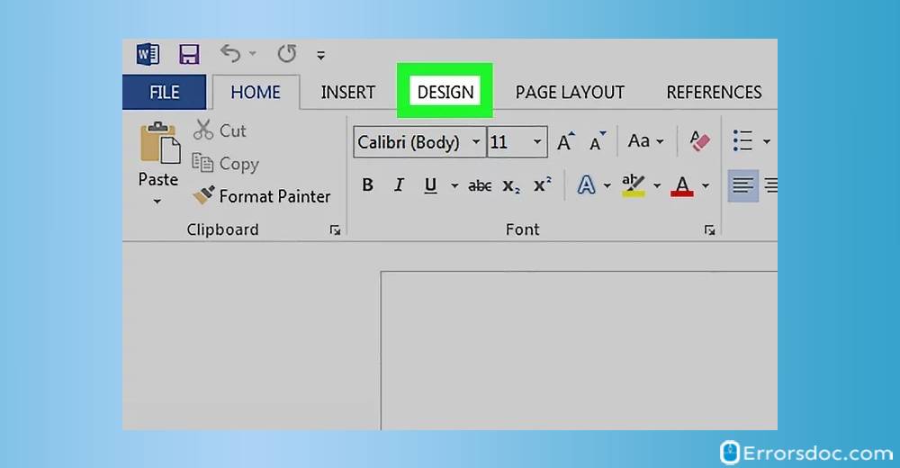 Design tab - how to add watermark in word