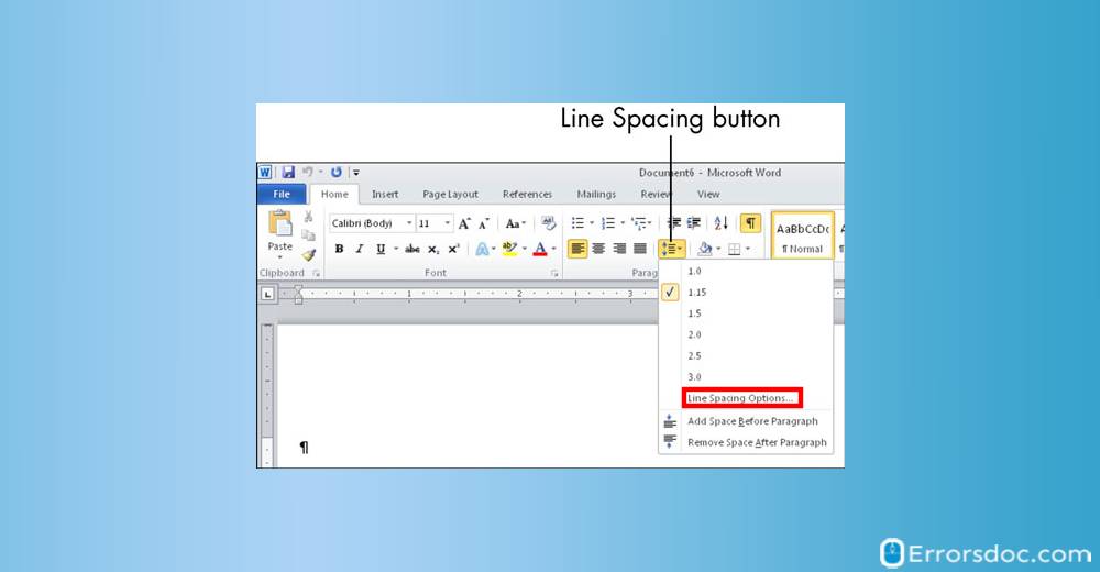 Line Spacing option - how to double space on google docs app