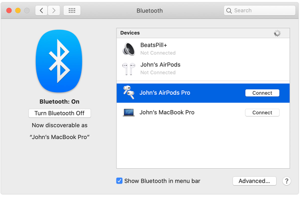 Bluetooth - how to connect airpods to mac