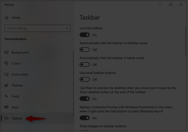 Taskbar - how to hide taskbar windows 10