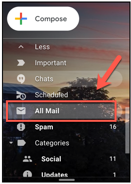all mail - how to find archived emails in gmail