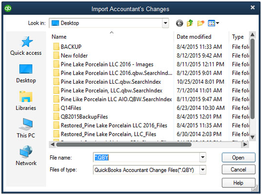 .qby - how to import an accountant's copy of quickbooks