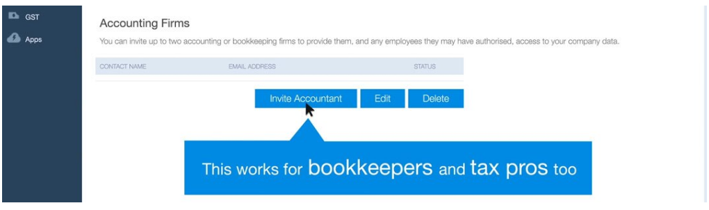 Invite Accountant option - quickbooks online add accountant user