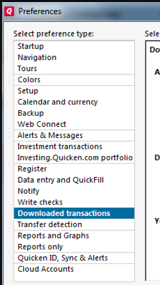 Downloaded Transactions - quicken error cc 502