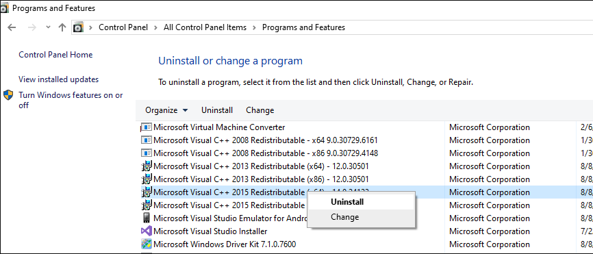 Microsoft Visual C++ - msvcp140 dll not found