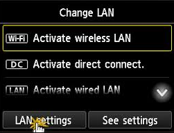 LAN Settings - canon tr7520 setup