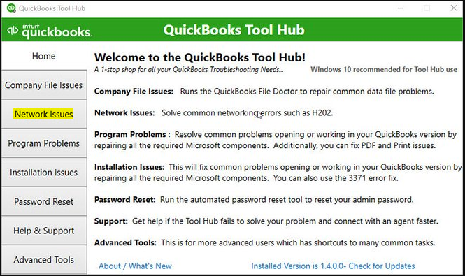 Network Issues - quickbooks error h101