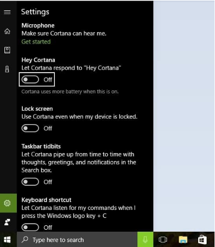 Cortana - mouse cursor disappears windows 10