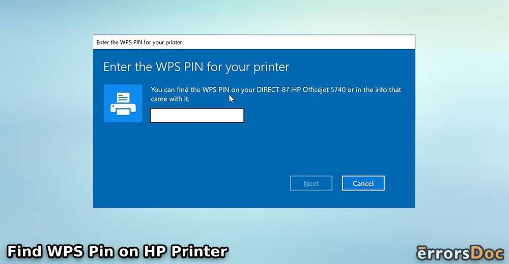 Where to Find WPS Pin on HP Printer?