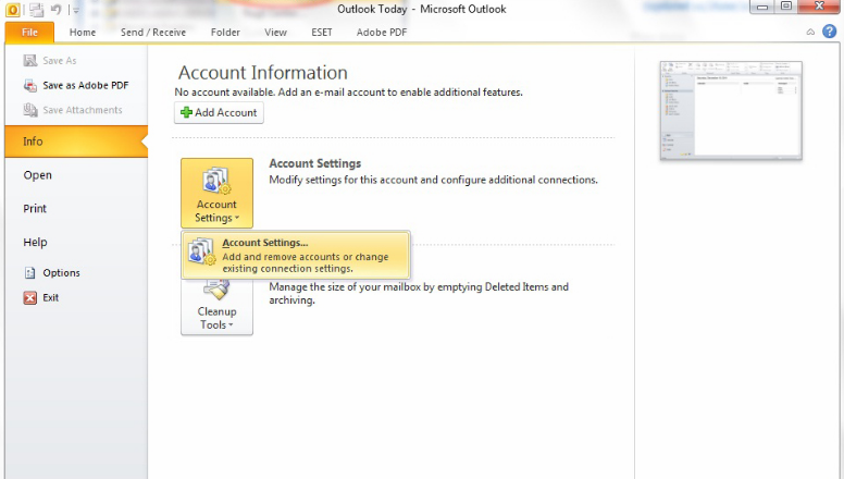 AOL Account Settings for outlook 2010