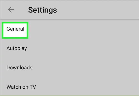 general Tab  - how to turn off restricted mode on youtube mobile
