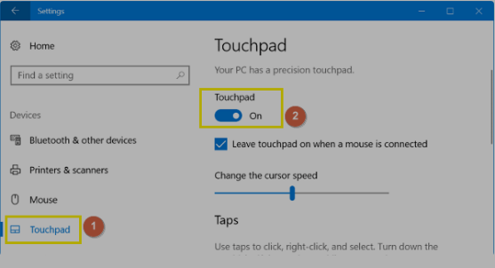 hp elitebook enable touchpad