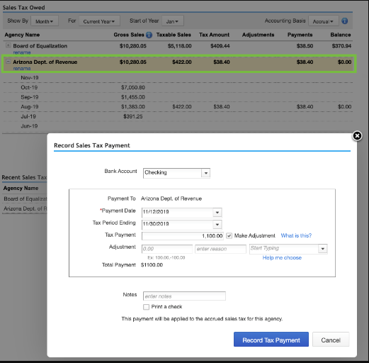 How to Record a Sales Tax Payment in QuickBooks Online?