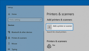 Printers & Scanners in the Settings on Windows