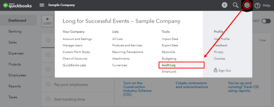 where is audit log in QuickBooks Online